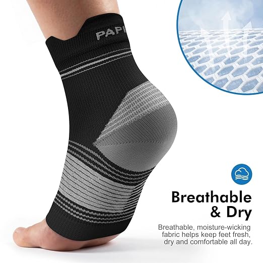 6 Pairs Compression Socks Men & Women Ankle Brace Plantar Fasciitis Socks | Ankle Compression Sleeve with Arch Support for Plantar Fasciitis Relief, Achilles Tendonitis Relief, Heel Pain & Swelling