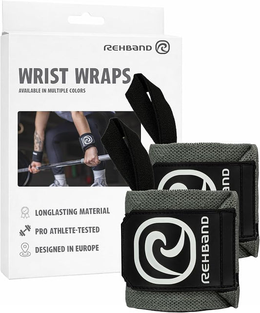 Rehband Wrist Wrap 1 Pair, Wrist Wraps Weightlifting, Training 18 inch, Wrist Wrap, Comfortable & Stabilizing Wrist Supports For Gym