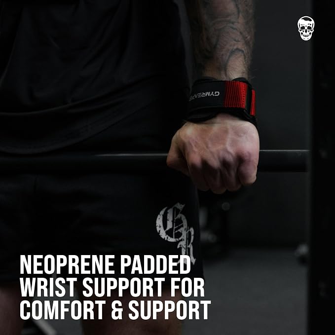 Gymreapers Weight Lifting Grips (Pair) for Heavy Powerlifting, Deadlifts, Rows, Pull Ups, with Neoprene Padded Wrist Wraps Support and Strong Rubber Gloves or Straps for Bodybuilding