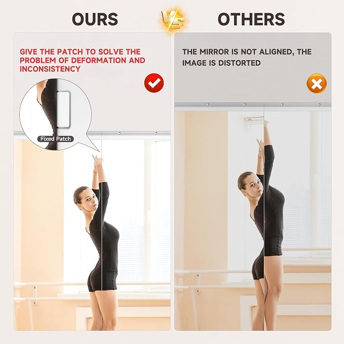 95"x40" Extra Large Home Gym Mirror, Single Piece Full Body Wall Mounted Fitness Mirror, 4MM Professional Grade Tempered Glass with Installation Kit