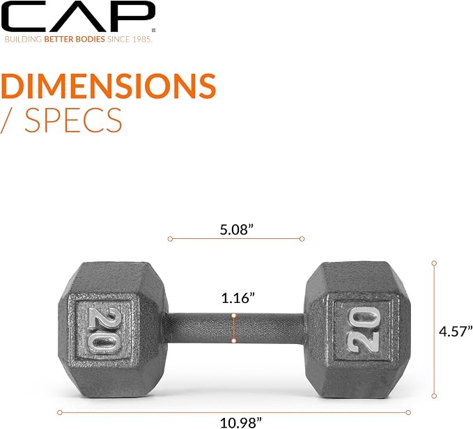 CAP Barbell Cast Iron Hex Dumbbell | Multiple Options