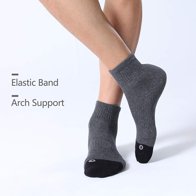 FITRELL 6 Pack Men's Athletic Ankle Socks Cushioned Sports Running Socks 7-9/9-12/12-15