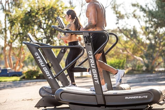 Tru Grit Fitness Runner Manual Treadmill, Exercise Equipment, 6 Resistance Levels, LCD, for Runners and Fitness Enthusiasts - Black