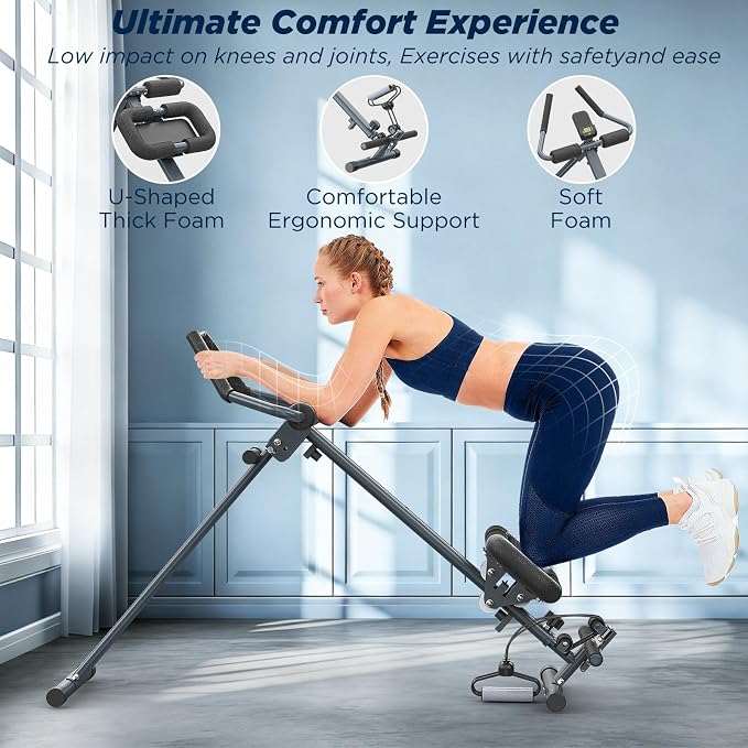 4-in-1 Rowing Machine, Ab Machine – Foldable Full Body Workout Equipment with Resistance Bands for Home Cardio, Strength, and Core Training – Black | Foldable, Full Body Workout Equipment, Resistance Bands, Home Cardio, Strength, and Core Training