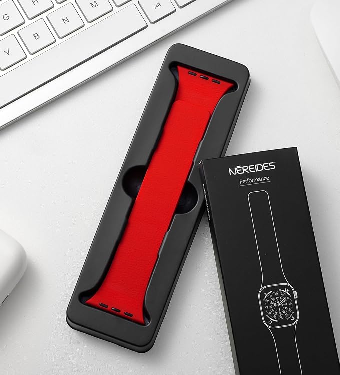 Magnetic Silicone Band Compatible with Apple Watch Band Ultra 3/2/1 & SE 3/2/1 & Series 11 10 9 8 7 6 5 4 3 49mm 46mm 45mm 44mm Strong Magnetic Clasp, Waterproof & Adjustable (Red)
