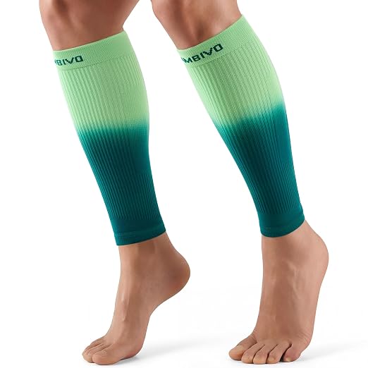 CAMBIVO Calf Compression Sleeves 20-30mmHg – Footless Support for Women Men | 20-30mmHg graduated compression leg sleeves for daily wear, runs, travel – gradient ombré style, breathable, 1 pair