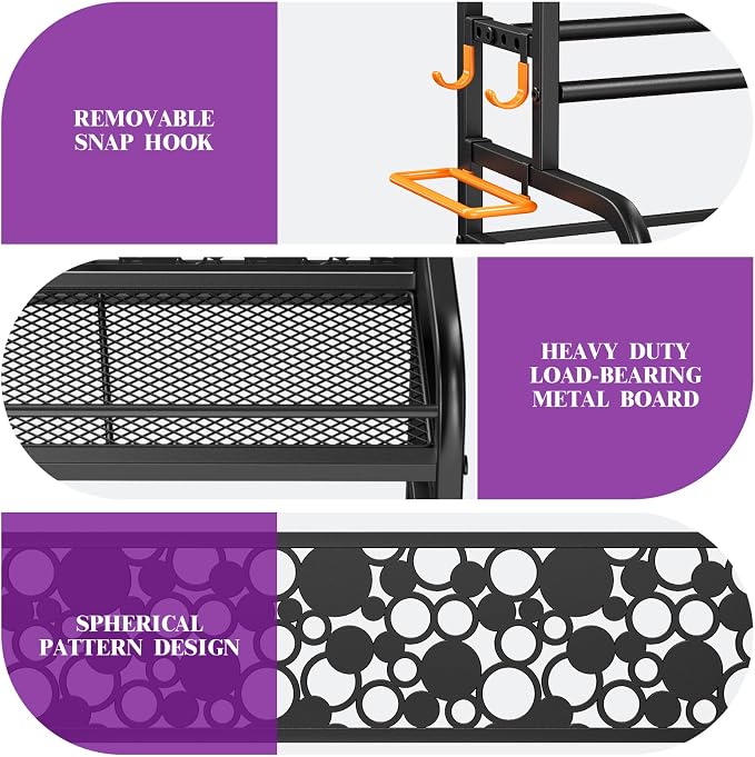 VOPEAK 3-Tier Dumbbell Rack with Wheels, Weight Rack for Home Gym Storage | Stores dumbbells, kettlebells & yoga mats. Lockable wheels for mobility. Sturdy steel frame, easy 15-min assembly