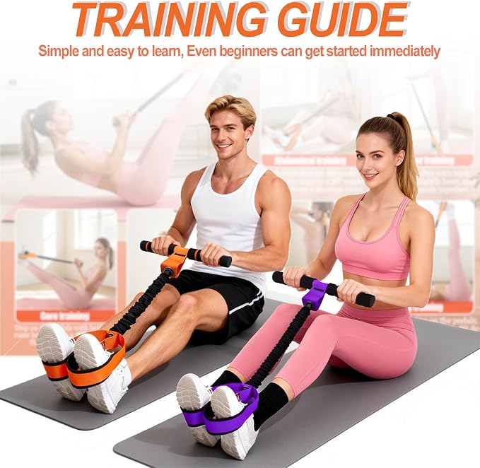 2026 Upgrade Pedal Resistance Bands with Handle - Multifunction Thickened Latex Tubes Foot Pedal Resistance Band - Fashion Puller Sit Up Equipment for Men Women for Full Body Exercise