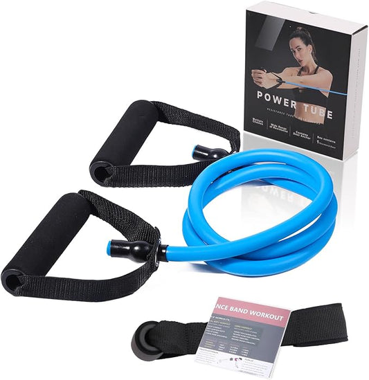 Resistance Bands with Handles and Door Anchor for Home Workouts | For women and men; includes a door anchor and simple guide for exercise, stretching, and home workouts.