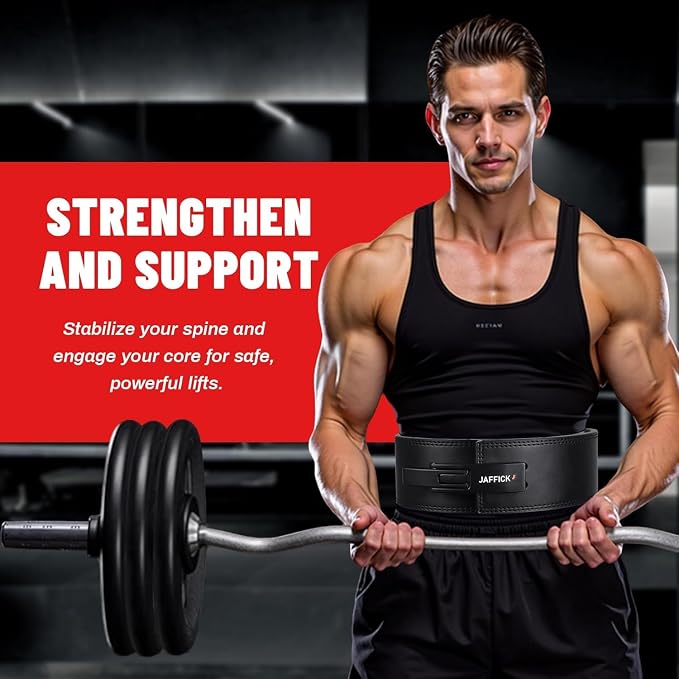 Jaffick Lever Lifting Belt – Power 10mm Extreme Heavy Duty Genuine Leather Lower Back Support for Squats, Bench Press, Deadlifts Bodybuilding Weightlifting Powerlifting for Men & Women