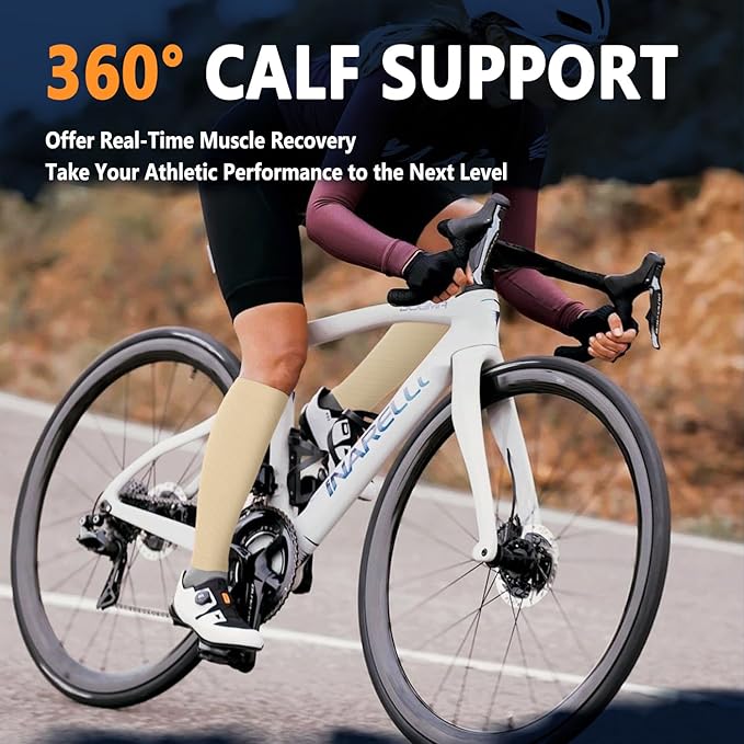 CTHH Calf Compression Sleeve for Men & Women Footless Compression Socks | 3 Pairs Graduated Compression Leg Sleeve Support for Shin Splints Pain Relief Running Flying Cycling Fitness Nurse