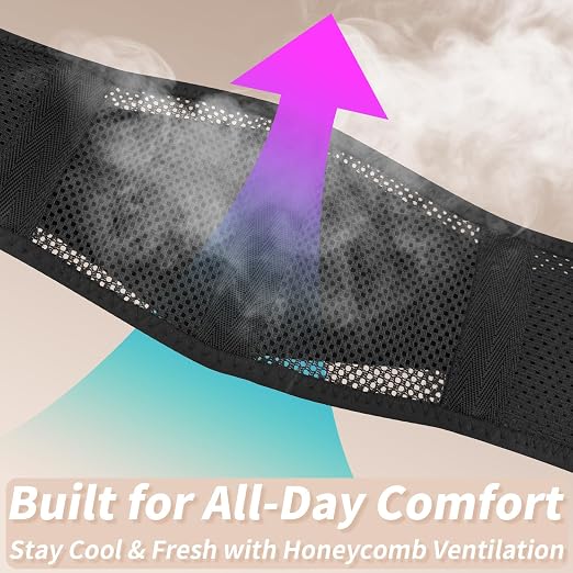 Slim & Narrow Back Brace for Lower Back Pain Women and Men, Lightweight & Thin Back Support Belt for Sciatica, Herniated Disc Relief, Breathable Lumbar Support Belt with Dual Adjustable Compression-L/XL