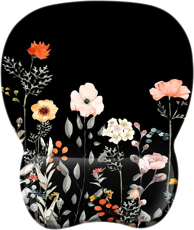 EooCoo Ergonomic Mouse Pad with Wrist Rest, Memory Foam Support Mousepad | Non-Slip Base for Computer, Cafe, Home & Office, 9.64 x 8.26 in Office Desk Accessories, Carpal Tunnel Relief