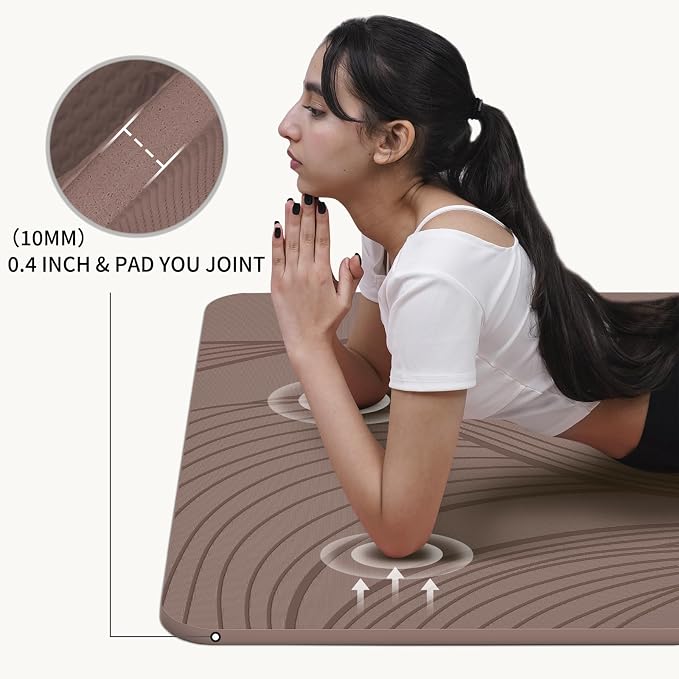PAIDU Large Yoga Mat 72"x36"x10mm Non-Slip Exercise Mat for Home Gym Studio | Extra wide & thick non-slip yoga mat, works on all floors, ideal for stretching, yoga studio, gym and home workouts