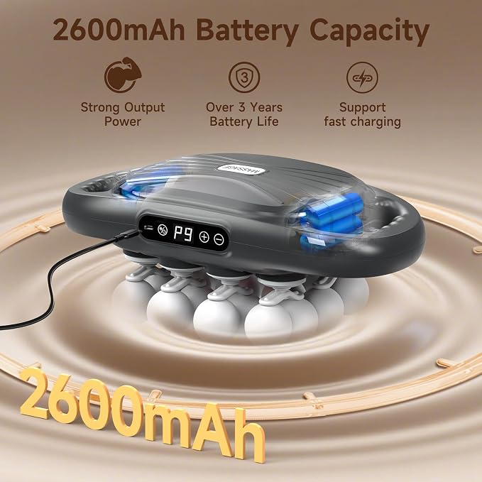 Back Massager Pain Relief,16 Head Massage Gun Deep Tissue,Percussion Massager with 9 Modes & 9 Intensities,Noise-Free,for Shoulders,Legs,Foot,Neck Massager,Massage Tool