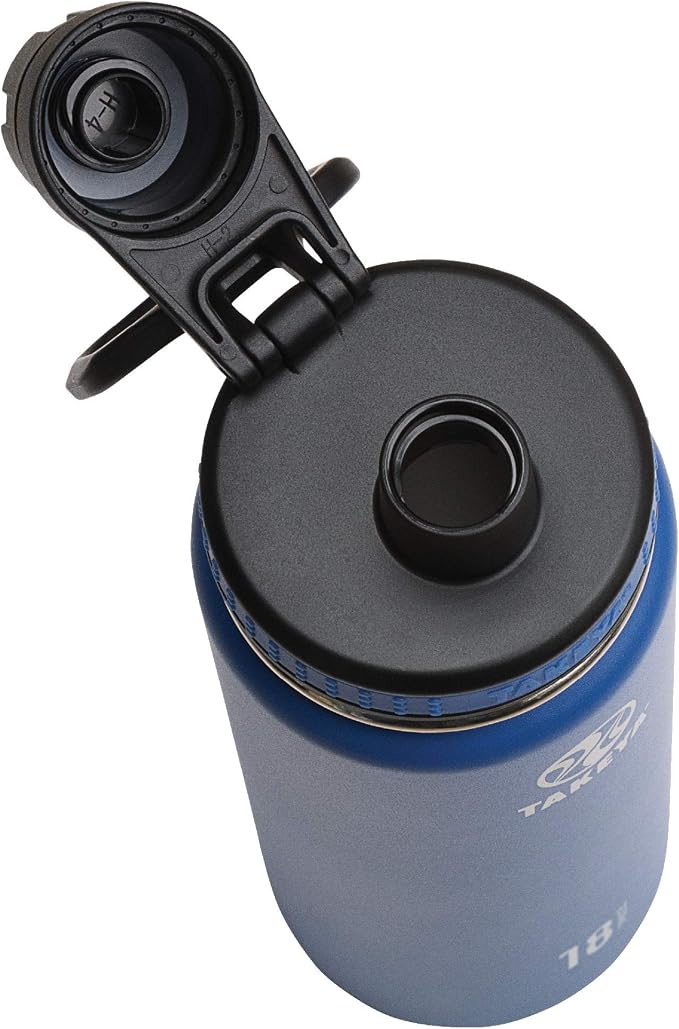 Takeya Originals 18 oz Vacuum Insulated Stainless Steel Water Bottle - Leakproof & BPA-Free Spout Lid - Keeps Drinks Cold 24 Hrs/Hot 12 Hrs - Double-Wall Design - Ideal for Active Lifestyles, Navy