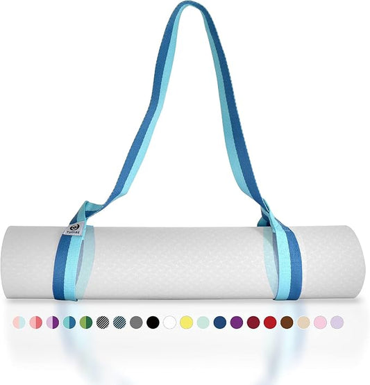 Yoga Mat Strap Adjustable Carrier for All Yoga Mats, 2 Sizes | Extra Thick Cotton Blend |16+ colors are available | Fits Most Yoga Mats | Soft Woven Texture | Comfortable Shoulder Carry