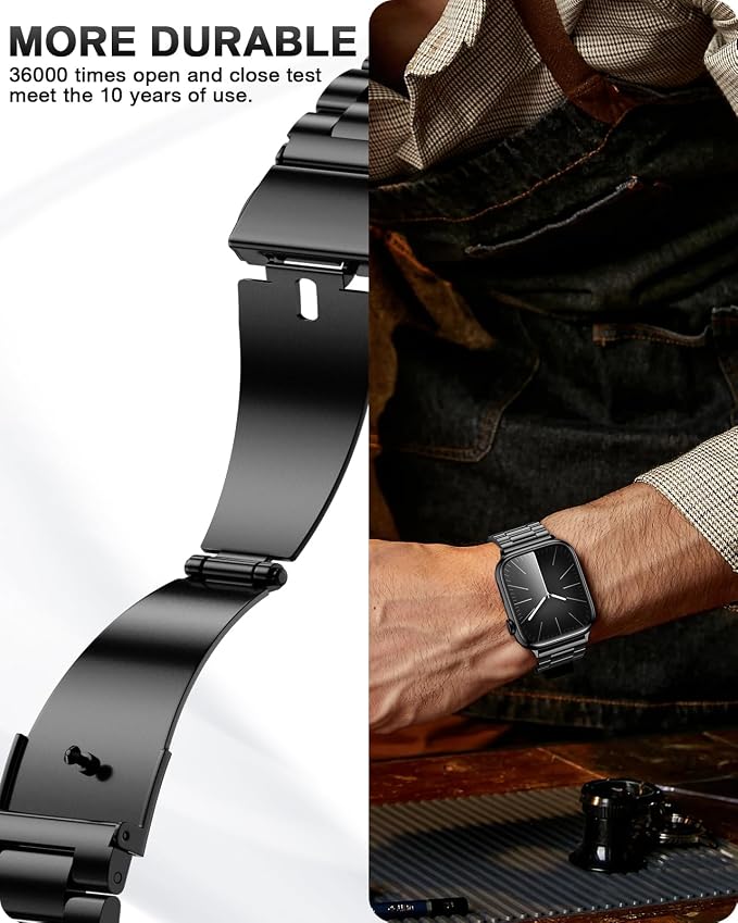 EPULY Metal Band Compatible with Apple Watch Bands for Men 42mm 41mm 40mm 38mm, Business Stainless Steel Strap for iWatch Series 11 10 9 8 7 6 5 4 3 2 1, SE3 2 1, Ultra3 2 1, No Tools Required | 40/41/38/42mm Stainless Steel Strap for Business, Casual ...