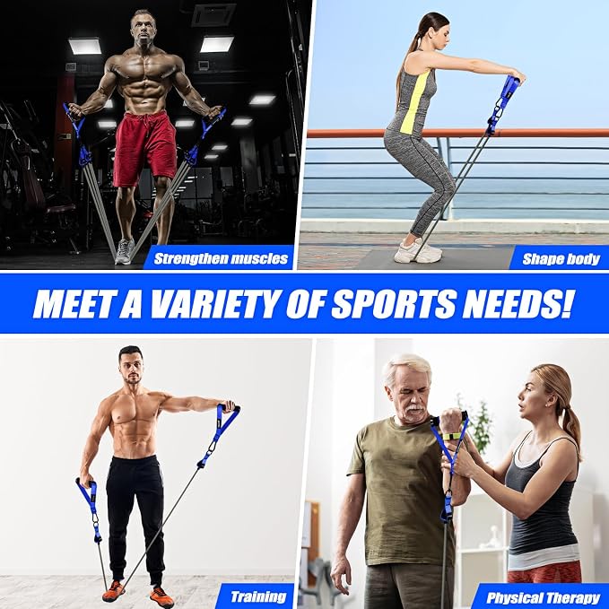 WOQQW Heavy Resistance Bands for Working Out, 350lbs/450lbs Exercise Bands with Handles, Workout Bands Set for Men, Fitness Weight Bands for Muscle Strength Training,Stretching,Slim,Home Gym Equipment