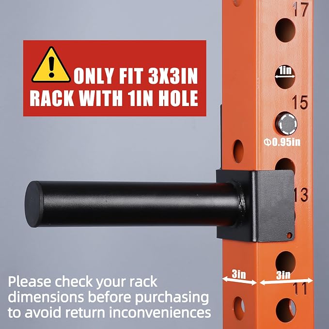 3x3 Weight Plate Holder Attachment, Power Rack Weight Horns for Olympic Weight Plates Storage
