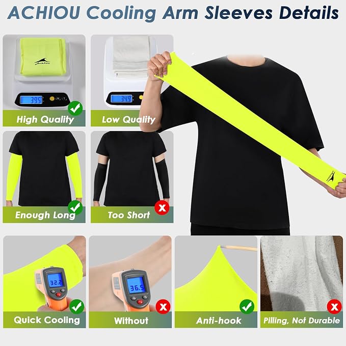 Achiou Volleyball Arm Sleeves for Women, Cooling Ice Silk Sun Sleeves Youth | Summer Ice Silk Compression Sleeves, UPF 50+ UV Protection, Perfect for Teen Girls & Women Outdoor Sports, Anti-slip Silicone