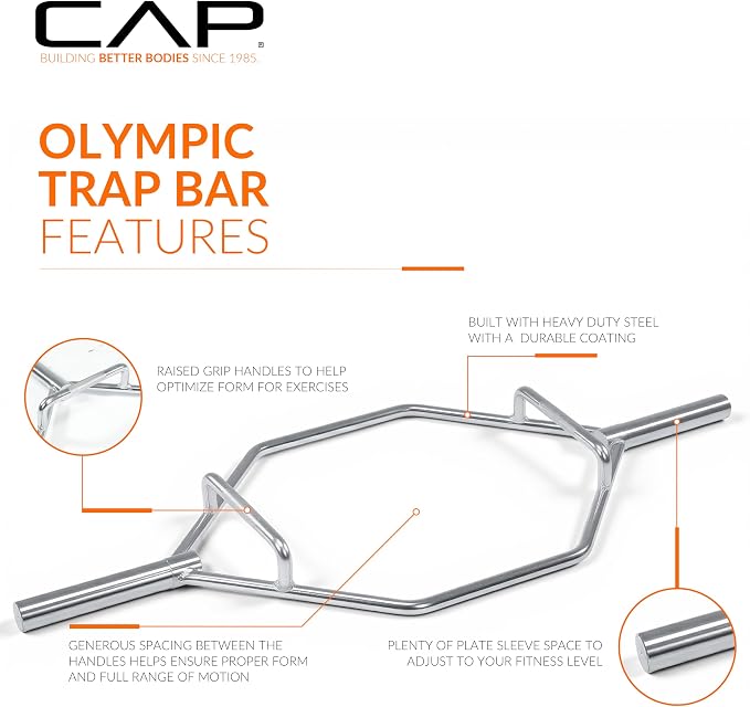 CAP Olympic Trap Bar | Heavy-Duty Hex Shrug & Deadlift Weight Bar