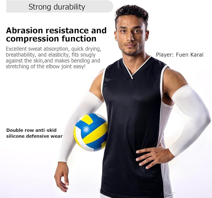 Volleyball Arm Sleeves youth girls - 3XS-XL Compression Volleyball Arm Sleeves for women teen girls kids