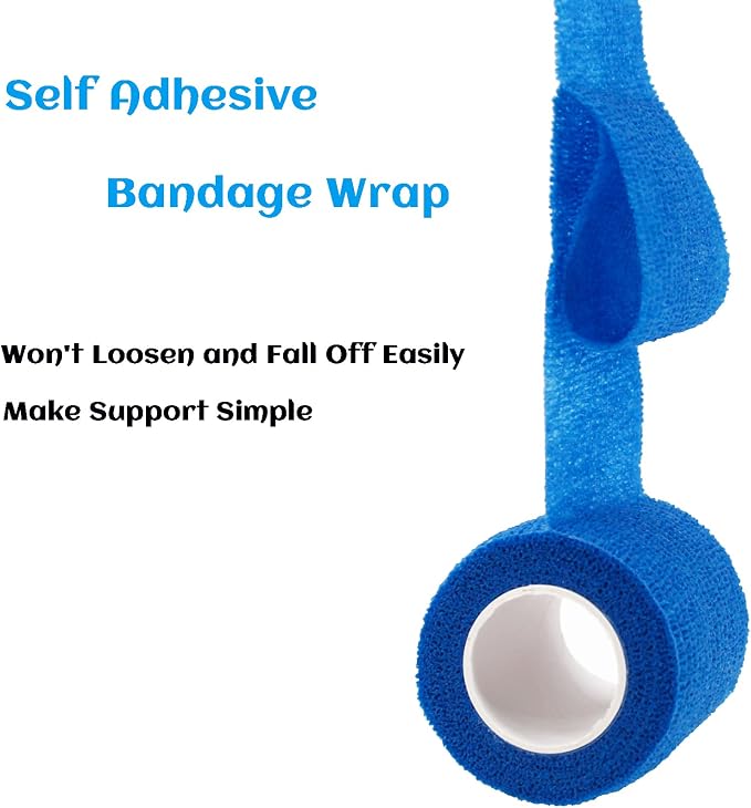 24 Pack Self Adhesive Bandage Wrap 2 Inch, Athletic Elastic Non Woven Cohesive Bandage for Sports, Wrist, Ankle Sprains, Swelling and Vet Wrap (Rainbow)