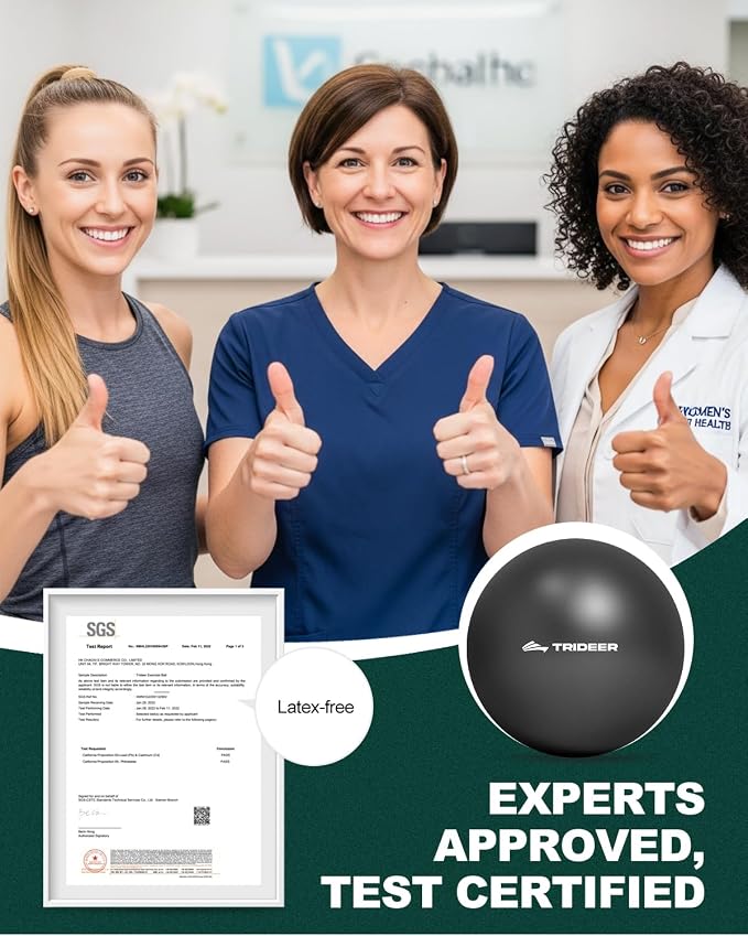 Trideer 9-Inch Pilates Ball, Small Exercise Ball Pilates Equipments for Yoga, Physical Therapy, Pregnancy, Postpartum, Core Training, Balance, Stability and Stretching