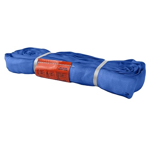 ATERET Powerlift Blue Polyester Endless Round Sling - 14 Feet Length, 21,200 lb. Vertical Capacity, 42,400 lbs Basket - Heavy Duty Poly Lifting Sling