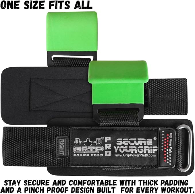 Weight Lifting Rod Hooks Heavy Duty Wrist Wraps Power Weight Lifting Training Gym Grips Straps Set of 2