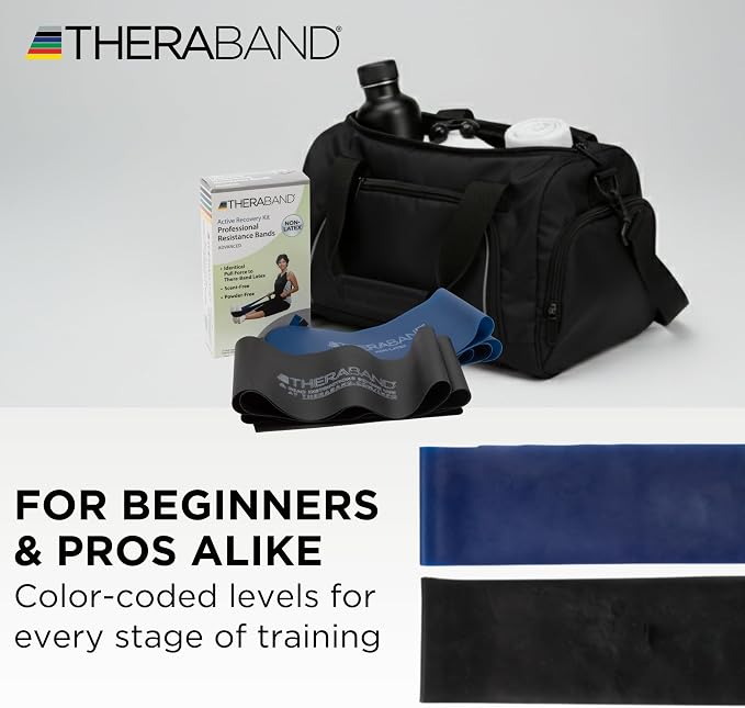 THERABAND Resistance Bands Set, Elastic Bands for Exercise & Physical Therapy, Strength Training for Upper & Lower Body Fitness