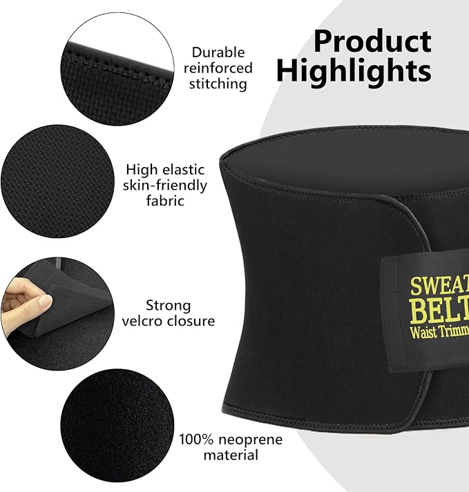 AMZBOSS Waist Trainers for Women Belly Fat, Waist Sweat Band for Women | Sweat Waist Trainer for Women, Belly Band Sweat Belt, Sweat Band for Stomach Weight Loss, Belly Wrap Waist Trimmer