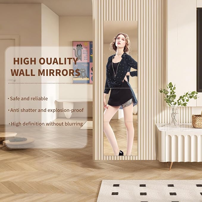 8-Piece Thick Acrylic Mirror Set for Walls, 12 x 12 inch self-Adhesive Frameless Small Mirror Tiles, Flexible Plastic Lenses for Bedroom, Home, and Gym Doors (8 pcs 12x12inch)