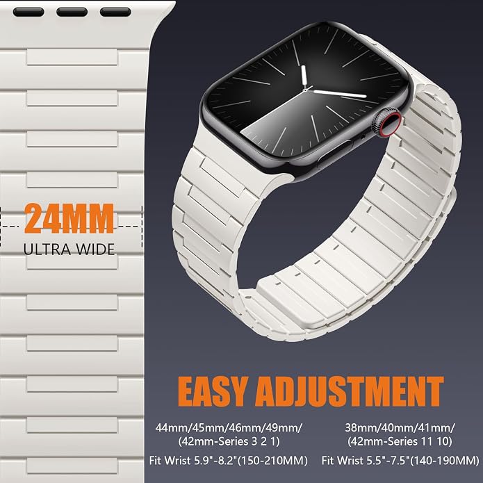 SNBLK Magnetic Watchband Compatible with Apple Watch for Men 44mm 45mm 46mm 49mm 42mm 41mm 40mm 38mm Women, Silicone Sport Strong Magnet Strap for iWatch Series 11 Ultra 3 Ultra 2 Se 10 9 8 7 6 5 4 1