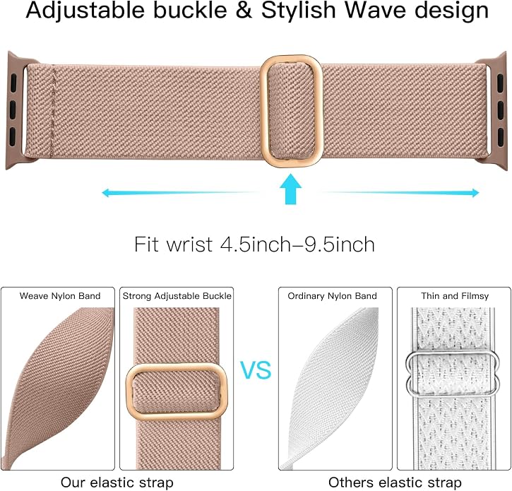 Lerobo Braided Band Compatible with Apple Watch Series 11 10 9 8 7 46mm 45mm 41mm Ultra SE 3 2 1 49mm Series 6 5 4 3 44mm 40mm 38mm 42mm Men iWatch Bands Women Stretchy Nylon Solo Loop Sport Strap