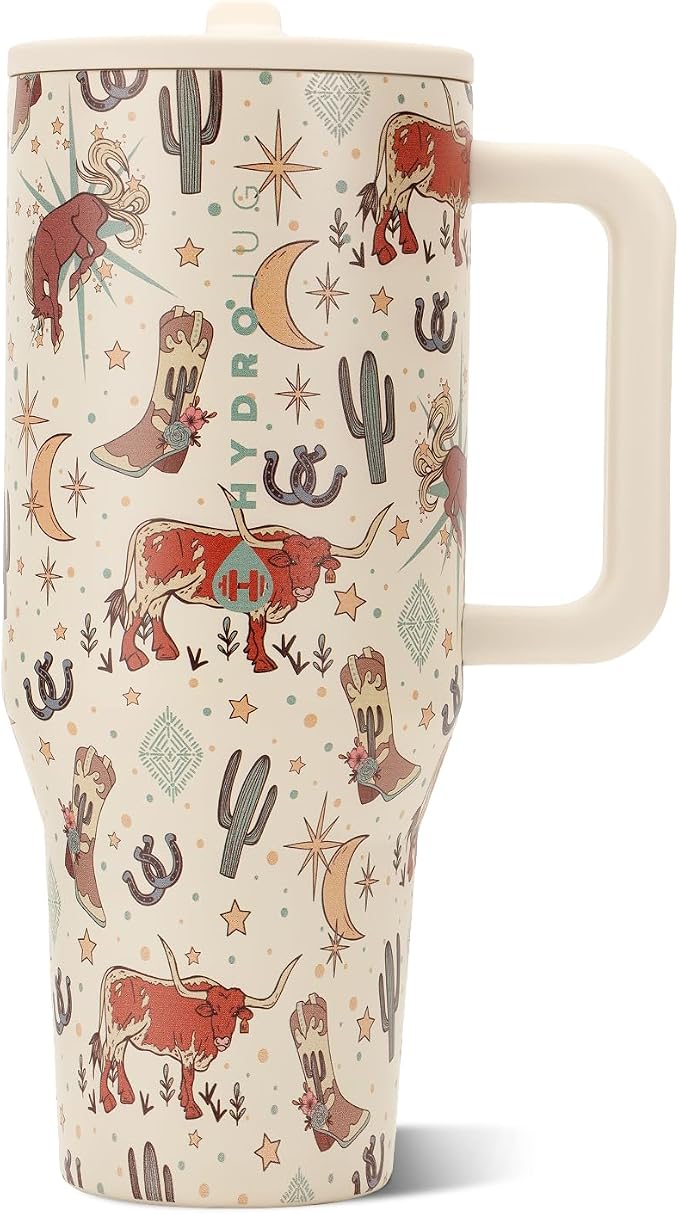 HydroJug Traveler 40oz, Insulated Tumbler with Handle & Straw, Rodeo