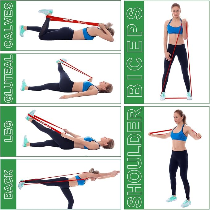 WIKDAY Resistance Bands for Working Out, Exercise Bands, Workout Bands, Pull Up Assistance Bands for Body Stretching Training Physical Therapy Muscle Training for Men & Women