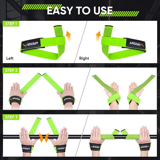 Weight Lifting Straps for Weightlifting, Lifting Wrist Straps Gym, Deadlift Strap, Anti Slip Silicone Weightlifting Strap Men Women Powerlifting, Strength Training