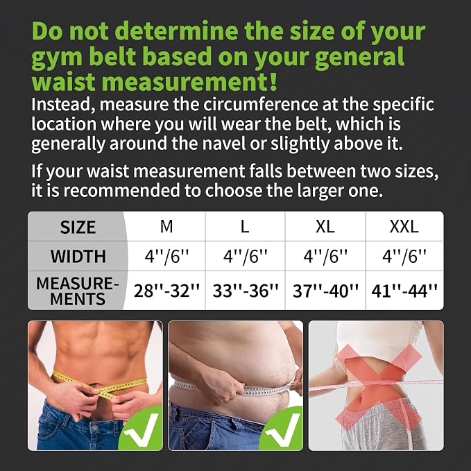 Genuine Leather Weight Lifting Belt, 4”& 6” Padded Lumbar Back Support, 10 Adjustable Holes, Gym Weight Belt Ideal for Deadlift, Powerlifting, Bodybuilding and Squat