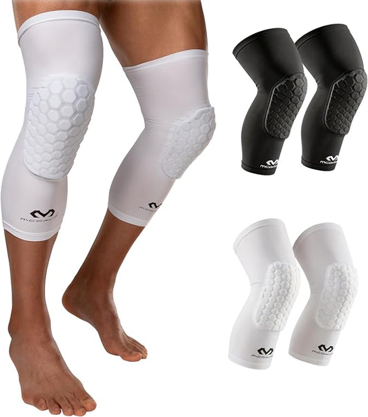 Knee Compression Sleeves: McDavid Hex Knee Pads Compression Leg Sleeve for Basketball, Volleyball, Weightlifting, and More - Pair of Sleeves