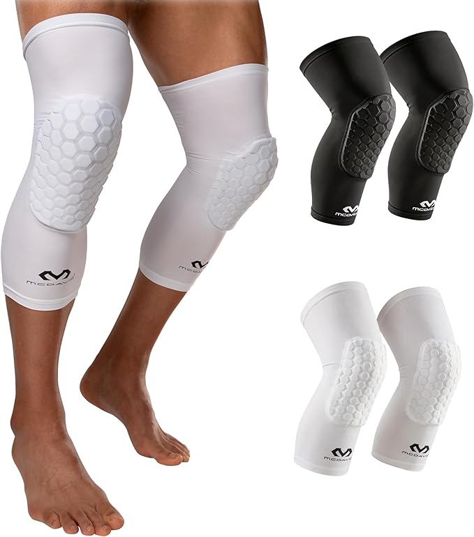 Knee Compression Sleeves: McDavid Hex Knee Pads Compression Leg Sleeve for Basketball, Volleyball, Weightlifting, and More - Pair of Sleeves