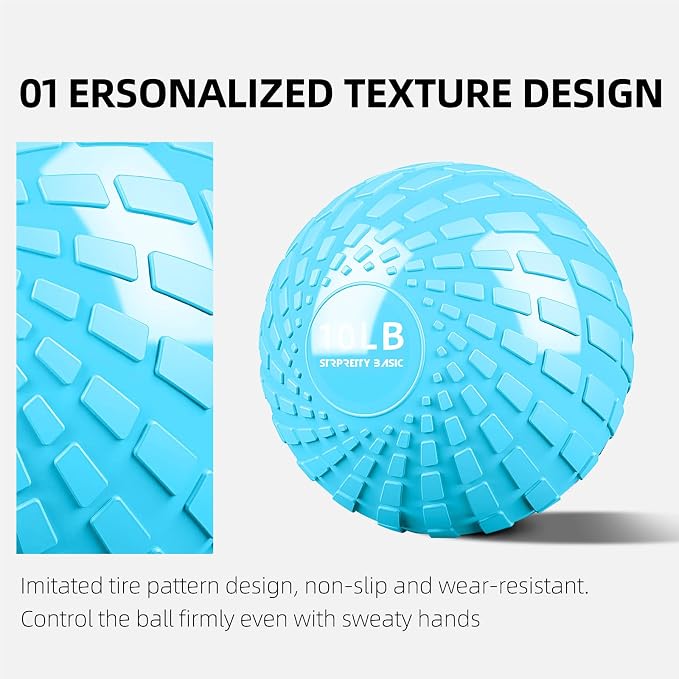 Medicine Ball 8, 10 lbs Slam Ball Weighted Balls for Exercise Strength and Crossfit Workout