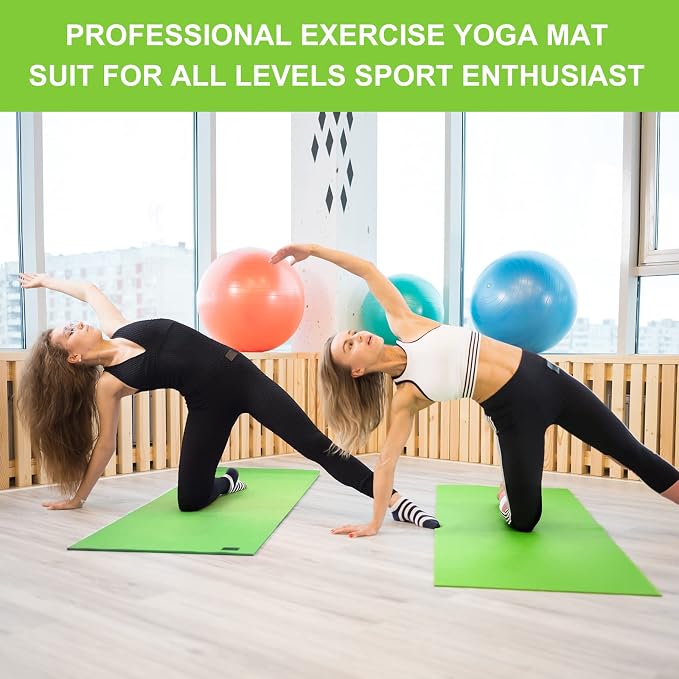 Funtery 3 mm Thin Yoga Mats Bulk, 68 x 24 Inches Lightweight PVC Exercise Mats Non Slip Workout Fitness Pads for Yoga Pilates Stretching Classes Gym Home Studio