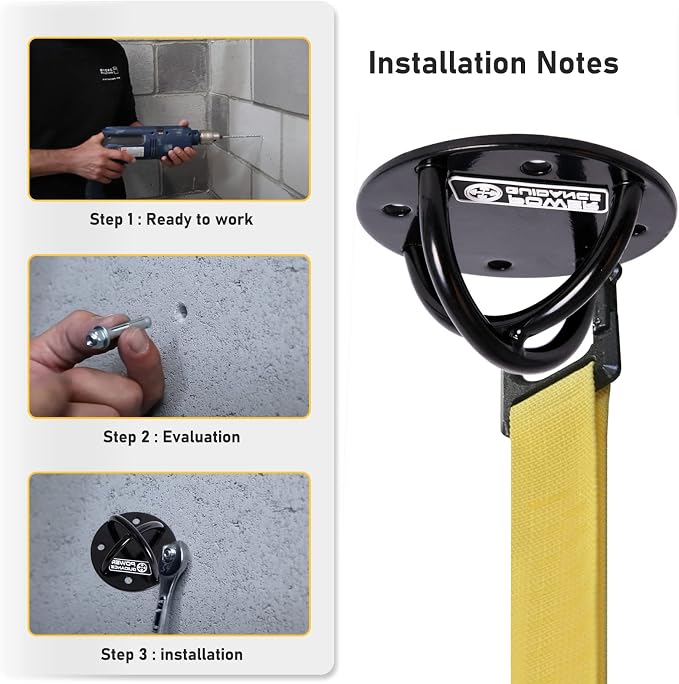 POWER GUIDANCE Wall and Ceiling Mount Bracket for Suspension Straps, Gymnastic Rings, Yoga Swings & Hammock Resistance Band Battle Rope