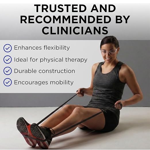 THERABAND Resistance Band, Exercise Workout, Physical Therapy, Black, 6 Ft | THERABAND elastic resistance band for exercise, strength training, physical therapy and at-home workouts