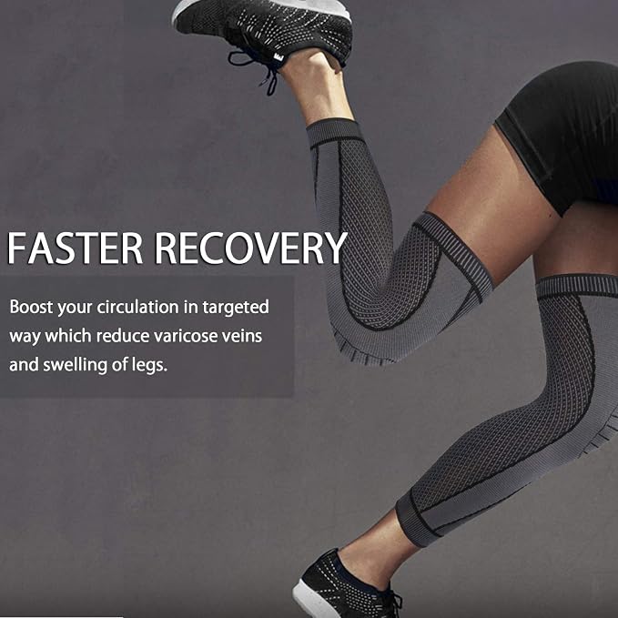 SKDK Full Leg Sleeves Long Compression Leg Sleeve Knee Sleeves Protect Leg, for Man Women Basketball, Arthritis Cycling Sport