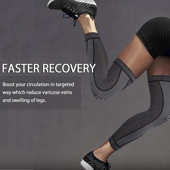 SKDK Full Leg Sleeves Long Compression Leg Sleeve Knee Sleeves Protect Leg, for Man Women Basketball, Arthritis Cycling Sport