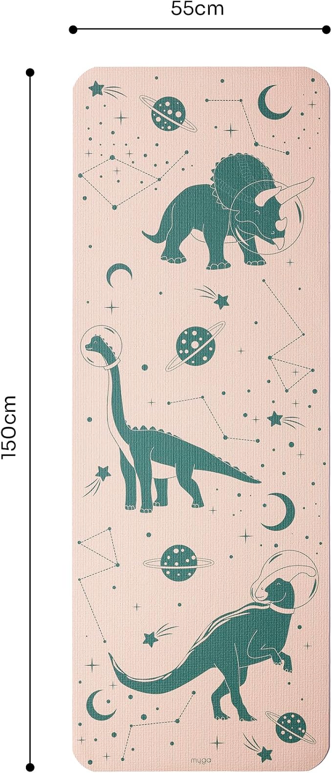 Myga Silk Print Kids Yoga Mat,Non-Slip Yoga Mat for Childrens Exercise, Fitness, Yoga and Mindfulness Lightweight, Easy Clean Play Mat for Girls and Boys