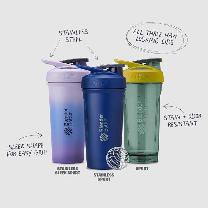 BlenderBottle Sport Flip Tritan Shaker Bottle 24 oz Black